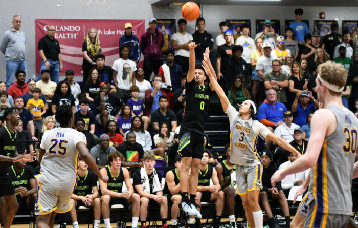 Prolific Prep senior guard Mikey Lewis scores three of his 14 points during the MAIT championship game against Montverde Academy Saturday.